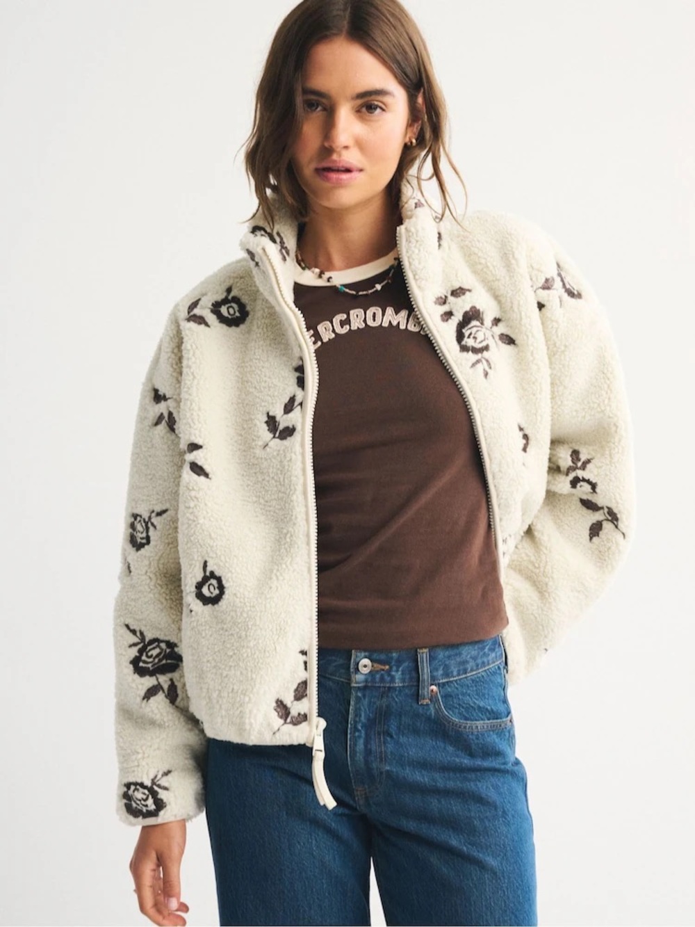 Abercrombie & Fitch Sherpa Full Zip Jacket